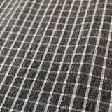 White Checked Seersucker - Black - Viscose Fabric