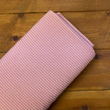 White Checked Seersucker - Pink - Viscose Fabric