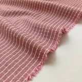 White Checked Seersucker - Pink - Viscose Fabric