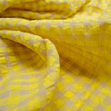 Bubble Gingham - Yellow - Linen Fabric