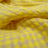 Bubble Gingham - Yellow - Linen Fabric