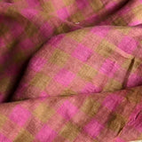 Yarn Dyed Washed Checkerboard Linen - Caramel Pink