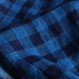 Yarn Dyed Washed Checkerboard Linen - Moonlit Navy