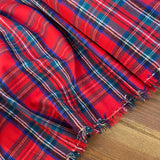 Yarn Dyed Red Tartan - Brushed Cotton Fabric