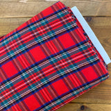 Yarn Dyed Red Tartan - Brushed Cotton Fabric