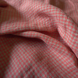 Yarn Dyed Washed Linen Gingham - Peaches and Cream Gingham