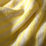 Yarn Dyed Washed Stripe Linen - Summer Lemon
