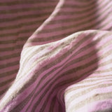 Yarn Dyed Washed Stripe Linen - Nougat Pink
