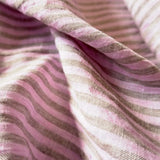 Yarn Dyed Washed Stripe Linen - Nougat Pink