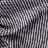 Yarn Dyed Washed Stripe Linen  - Navy