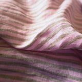 Yarn Dyed Washed Stripe Linen - Nougat Pink