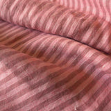 Yarn Dyed Washed Stripe Linen  - Berry