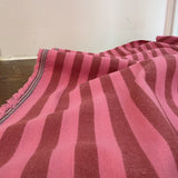 Yarn Dyed Washed Cotton Stripe Fabric in Berry & Pink