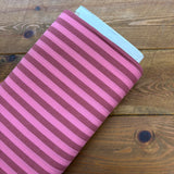 Yarn Dyed Washed Cotton Stripe Fabric in Berry & Pink