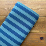 Yarn Dyed Washed Cotton Stripe Fabric in Blue & Sage Green