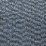 Deep Blue Herringbone Flannel - Cotton Fabric