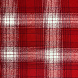 Red and White Checked Flannel - Cotton Fabric