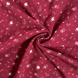 Rose Buds Burgundy - Jersey Fabric