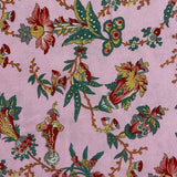 Dutch Heritage Pink Chintz - Rayon Fabric