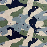 Blue Geometric - Cotton Linen Fabric