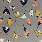Grey Tulips - Cotton Linen Fabric