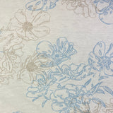 Blue Line Flower - Jersey Fabric