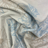 Blue Line Flower - Jersey Fabric