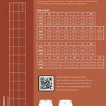 size guide and fabric requirements for the davenport dress sewing pattern from Friday Pattern Company.