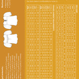 size guide and fabric requirements for the Sagebrush Top sewing pattern from Friday Pattern Company.